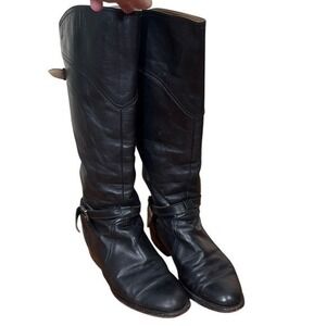 Frye Dorado Tall Leather Riding Boot Black Women's Size 7